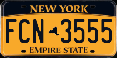 NY license plate FCN3555