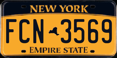 NY license plate FCN3569