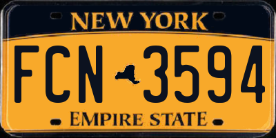 NY license plate FCN3594