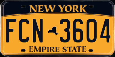 NY license plate FCN3604