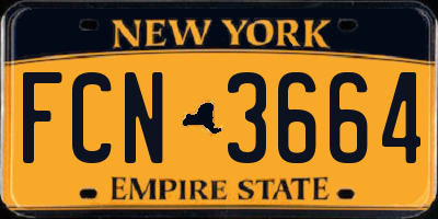 NY license plate FCN3664