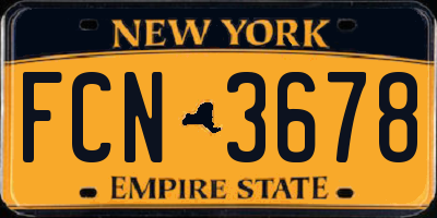 NY license plate FCN3678
