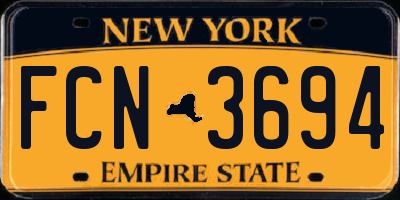 NY license plate FCN3694