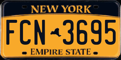 NY license plate FCN3695