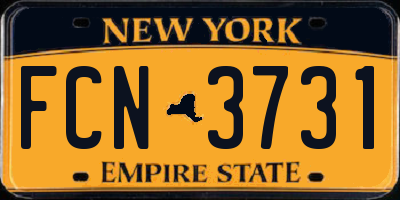 NY license plate FCN3731