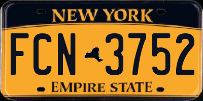 NY license plate FCN3752