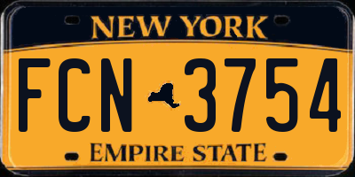 NY license plate FCN3754