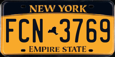 NY license plate FCN3769