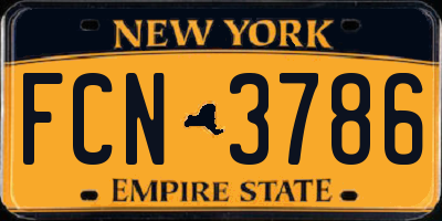 NY license plate FCN3786