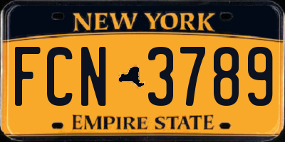 NY license plate FCN3789