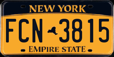 NY license plate FCN3815