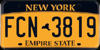 NY license plate FCN3819