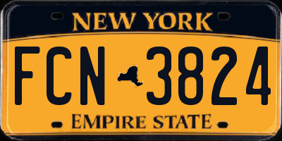 NY license plate FCN3824
