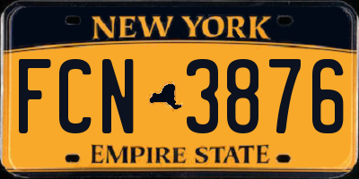 NY license plate FCN3876