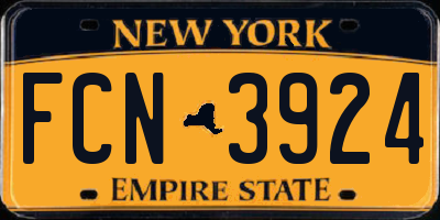 NY license plate FCN3924