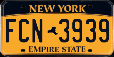 NY license plate FCN3939