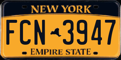 NY license plate FCN3947