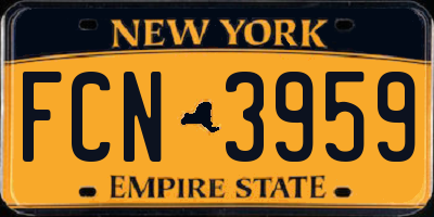 NY license plate FCN3959