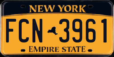 NY license plate FCN3961