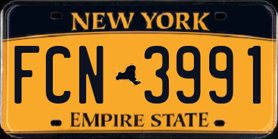 NY license plate FCN3991