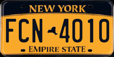 NY license plate FCN4010