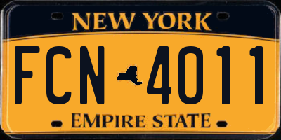 NY license plate FCN4011