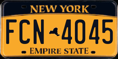 NY license plate FCN4045