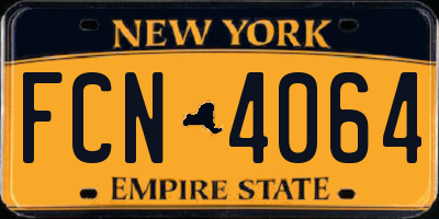 NY license plate FCN4064