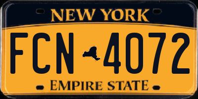 NY license plate FCN4072