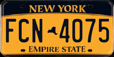 NY license plate FCN4075