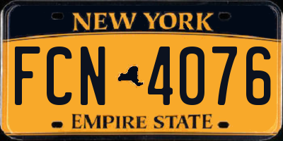 NY license plate FCN4076