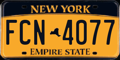 NY license plate FCN4077
