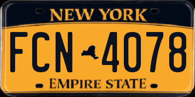 NY license plate FCN4078