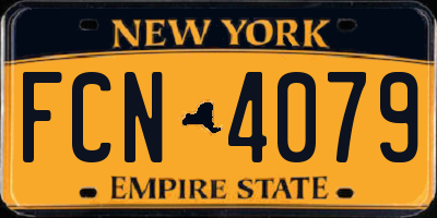 NY license plate FCN4079