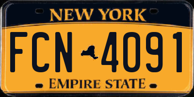 NY license plate FCN4091