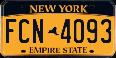 NY license plate FCN4093