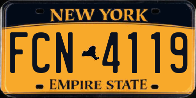NY license plate FCN4119