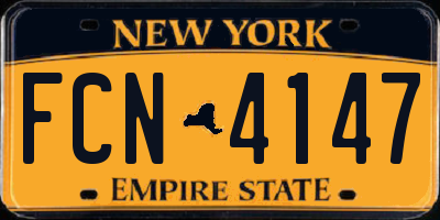 NY license plate FCN4147