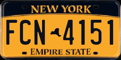 NY license plate FCN4151