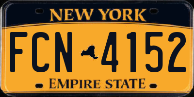 NY license plate FCN4152