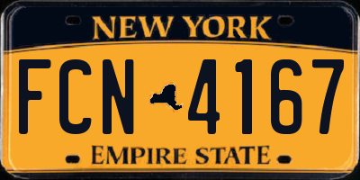 NY license plate FCN4167