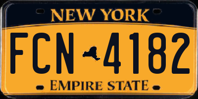 NY license plate FCN4182