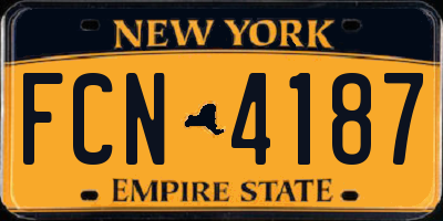 NY license plate FCN4187