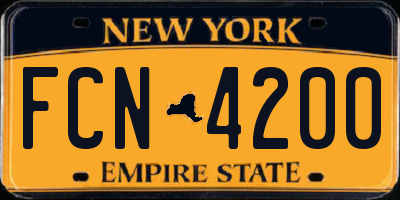 NY license plate FCN4200