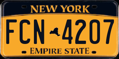 NY license plate FCN4207