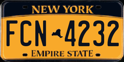 NY license plate FCN4232