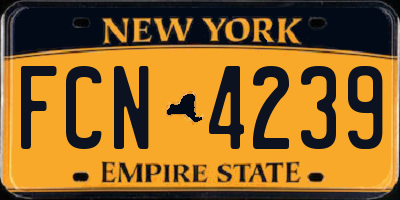 NY license plate FCN4239