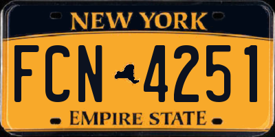 NY license plate FCN4251