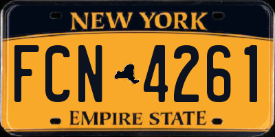 NY license plate FCN4261