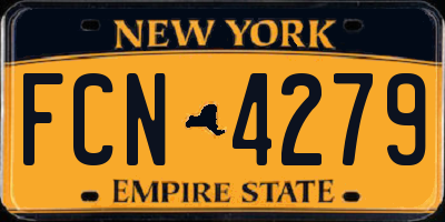 NY license plate FCN4279